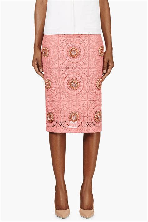 burberry pink lace skirt